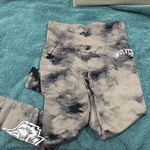 Darc Sport Wolves Tie-Dye Leggings - Black and Brown